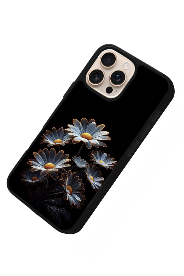 iPhone 16 Pro Uyumlu Cicek Tasarımlı Glossy Premium Kılıf