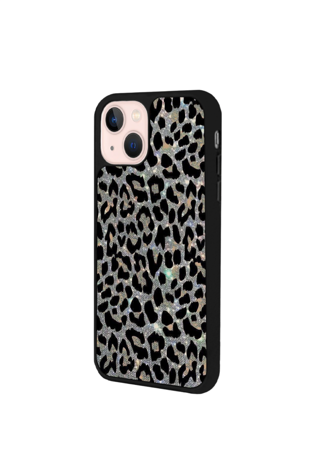 iPhone 15 Plus Uyumlu Hologram Leopar Tasarımlı Glossy Premium Kılıf