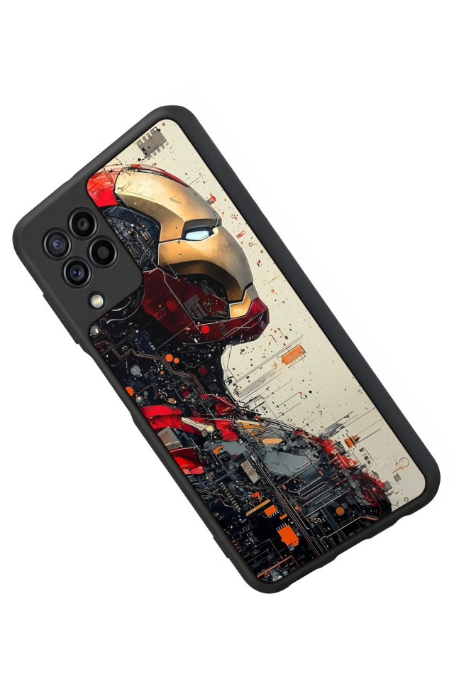 Samsung Galaxy M32 Uyumlu  Iron Man ( Demir Adam ) Tasarımlı Glossy Premium Kılıf