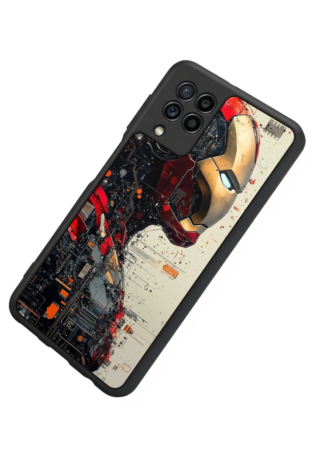 Samsung Galaxy M32 Uyumlu  Iron Man ( Demir Adam ) Tasarımlı Glossy Premium Kılıf