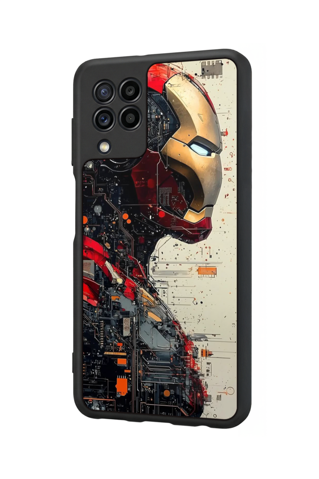 Samsung Galaxy M32 Uyumlu  Iron Man ( Demir Adam ) Tasarımlı Glossy Premium Kılıf