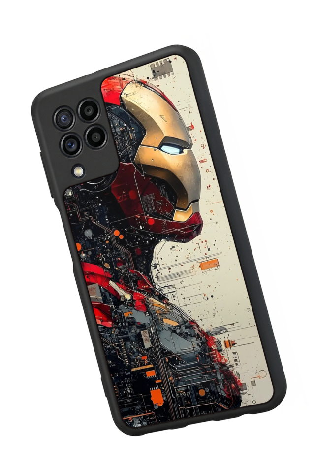 Samsung Galaxy M32 Uyumlu  Iron Man ( Demir Adam ) Tasarımlı Glossy Premium Kılıf