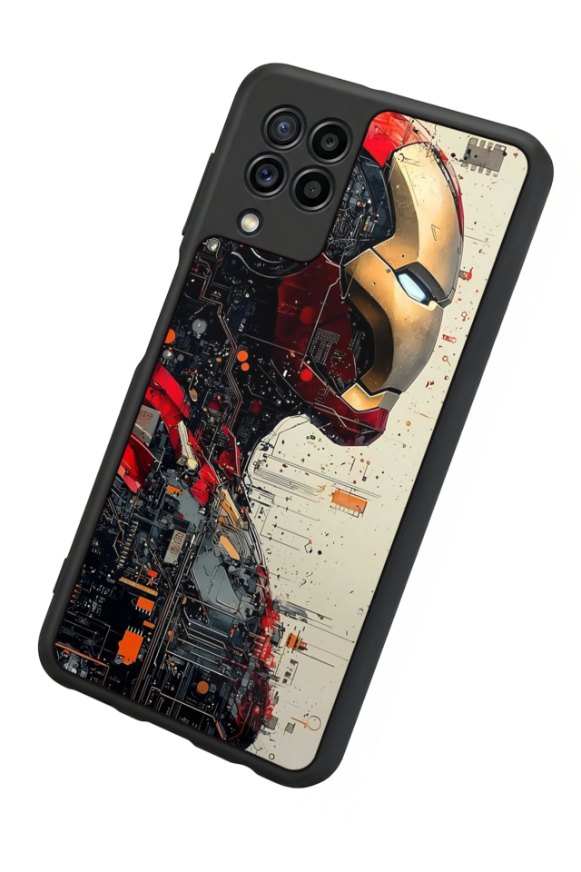 Samsung Galaxy M32 Uyumlu  Iron Man ( Demir Adam ) Tasarımlı Glossy Premium Kılıf