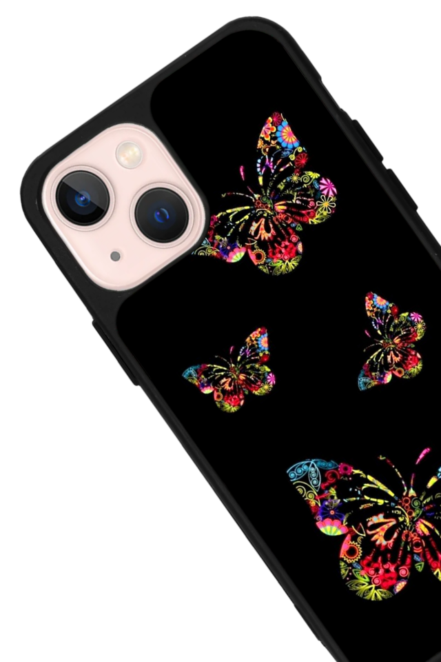 iPhone 13 Mini Uyumlu Kelebek Tasarımlı Glossy Premium Kılıf