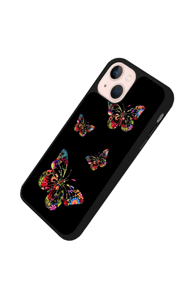 iPhone 13 Mini Uyumlu Kelebek Tasarımlı Glossy Premium Kılıf