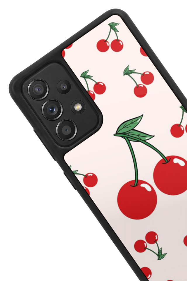 Samsung Galaxy A72 Uyumlu Kiraz Tasarımlı Glossy Premium Kılıf