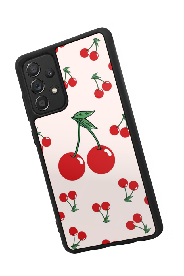 Samsung Galaxy A72 Uyumlu Kiraz Tasarımlı Glossy Premium Kılıf