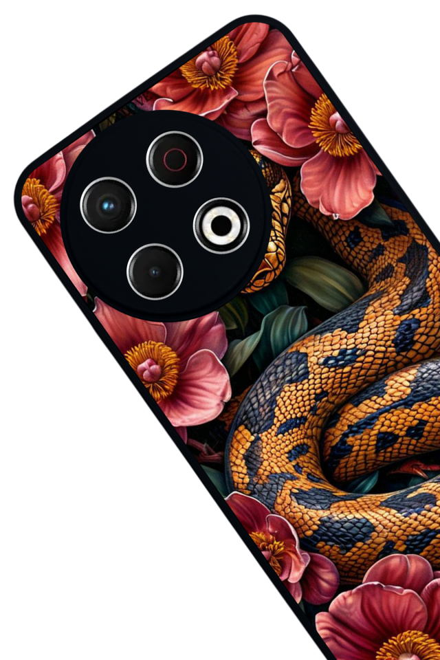 Tecno Spark 30 Pro Uyumlu Yılan Tasarımlı Glossy Premium Kılıf