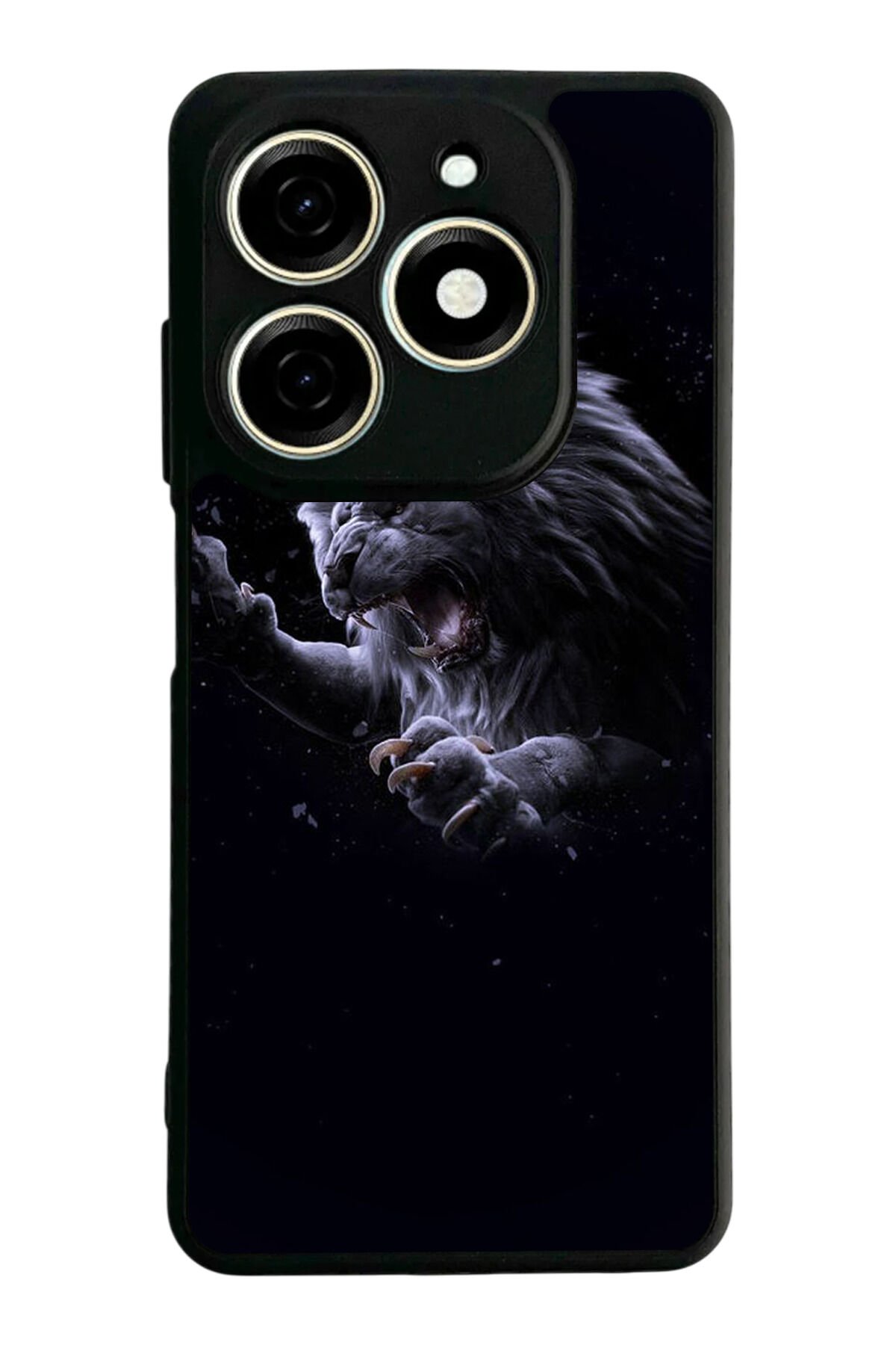 Tecno Spark 20/20C Uyumlu Aslan Tasarımlı Glossy Premium Kılıf