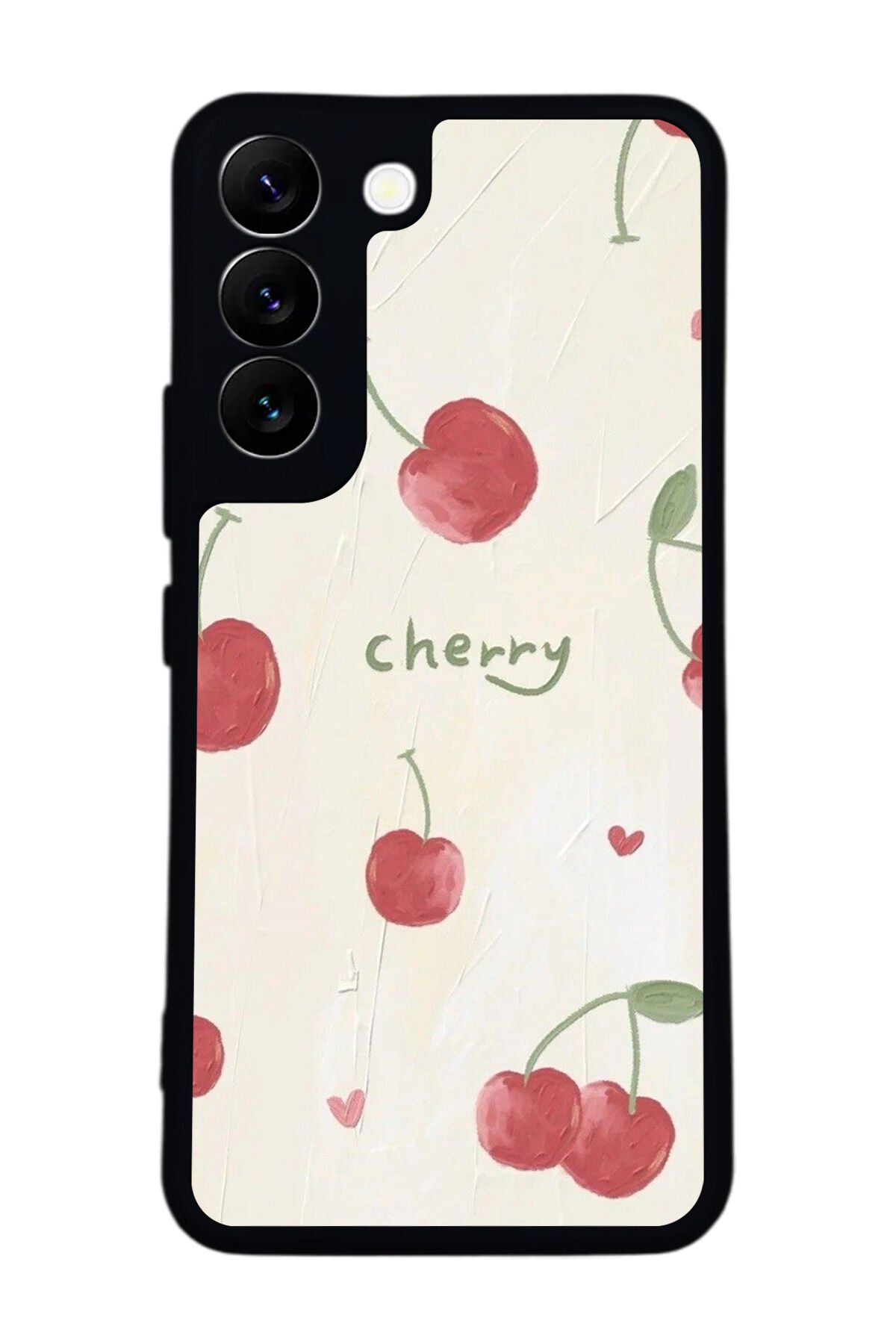 Samsung Galaxy S22 Uyumlu Kiraz Tasarımlı Glossy Premium Kılıf