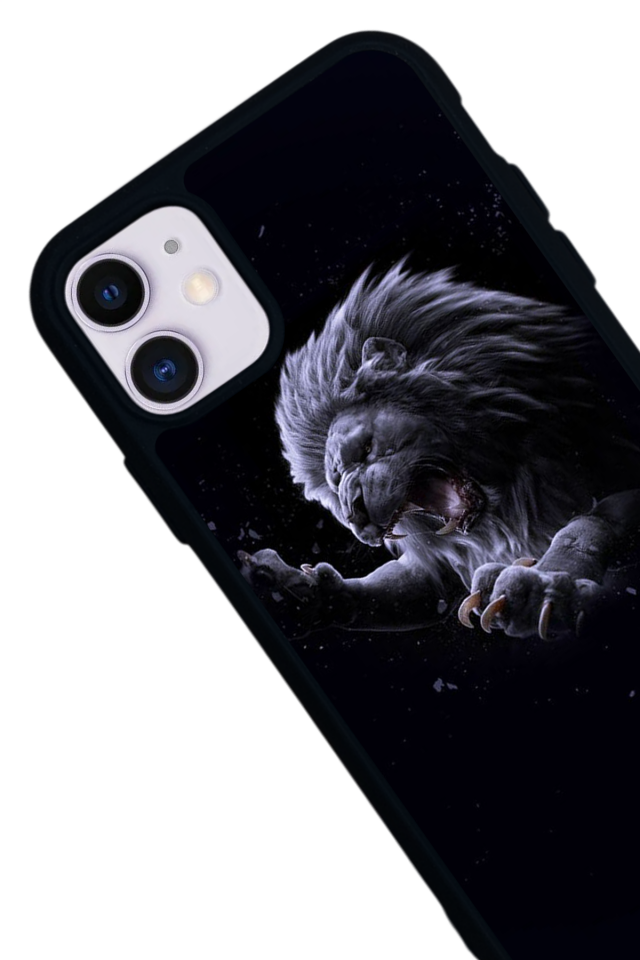iPhone 11 Uyumlu Aslan Tasarımlı Glossy Premium Kılıf