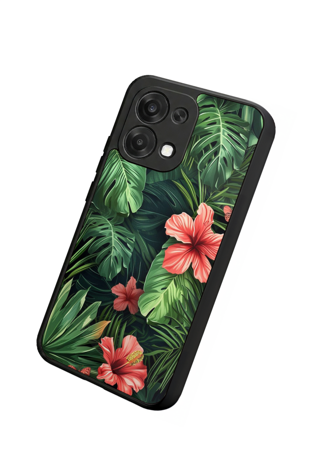 Oppo A6 Pro Uyumlu Botanik Tasarımlı Glossy Premium Kılıf