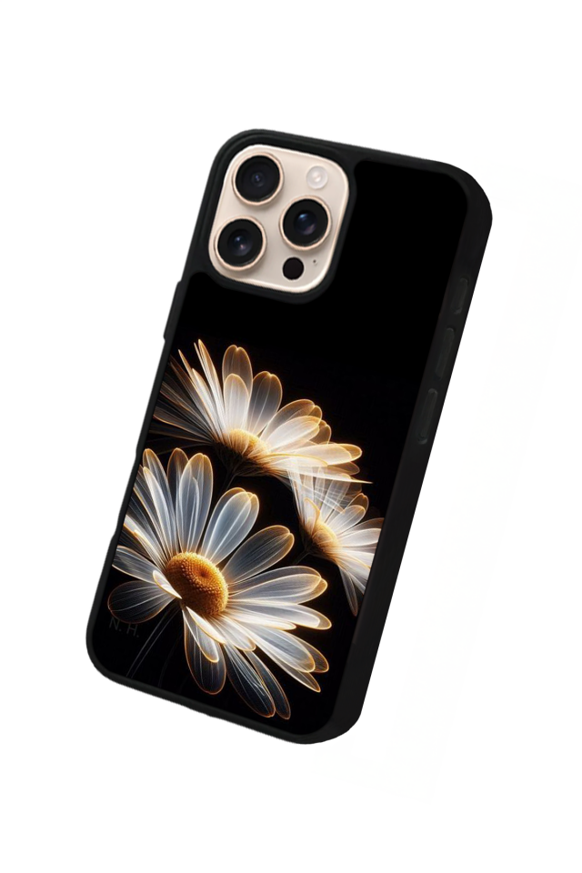iPhone 16 Pro Uyumlu Cicek Tasarımlı Glossy Premium Kılıf