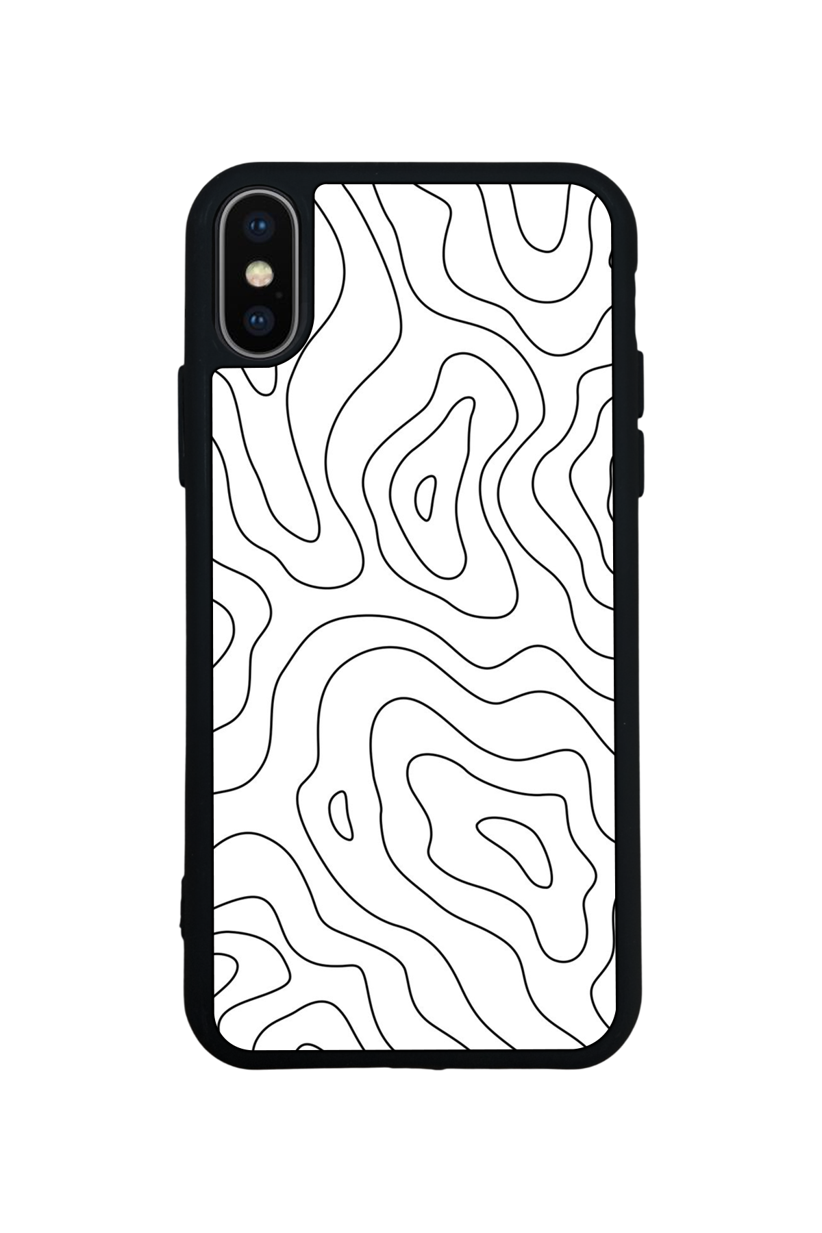 iPhone X/ XS Uyumlu Çizgi Sanatı Tasarımlı Glossy Premium Kılıf