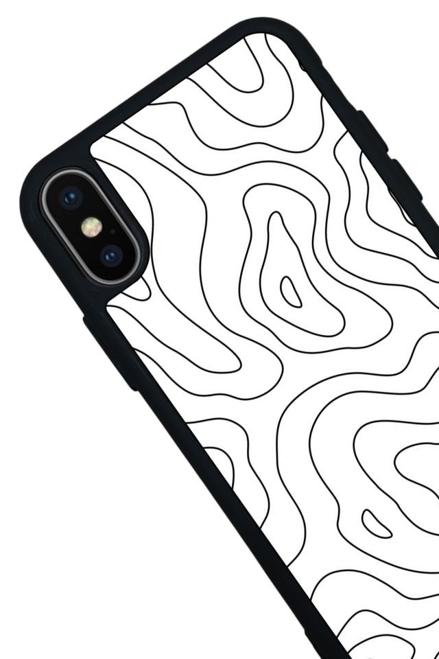 iPhone X/ XS Uyumlu Çizgi Sanatı Tasarımlı Glossy Premium Kılıf