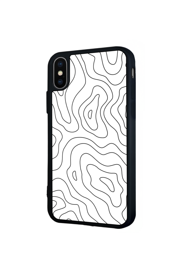 iPhone X/ XS Uyumlu Çizgi Sanatı Tasarımlı Glossy Premium Kılıf