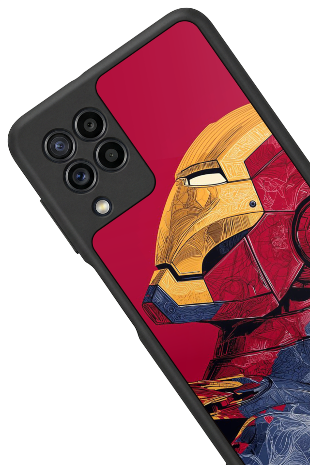 Samsung Galaxy M32 Uyumlu  Iron Man ( Demir Adam ) Tasarımlı Glossy Premium Kılıf