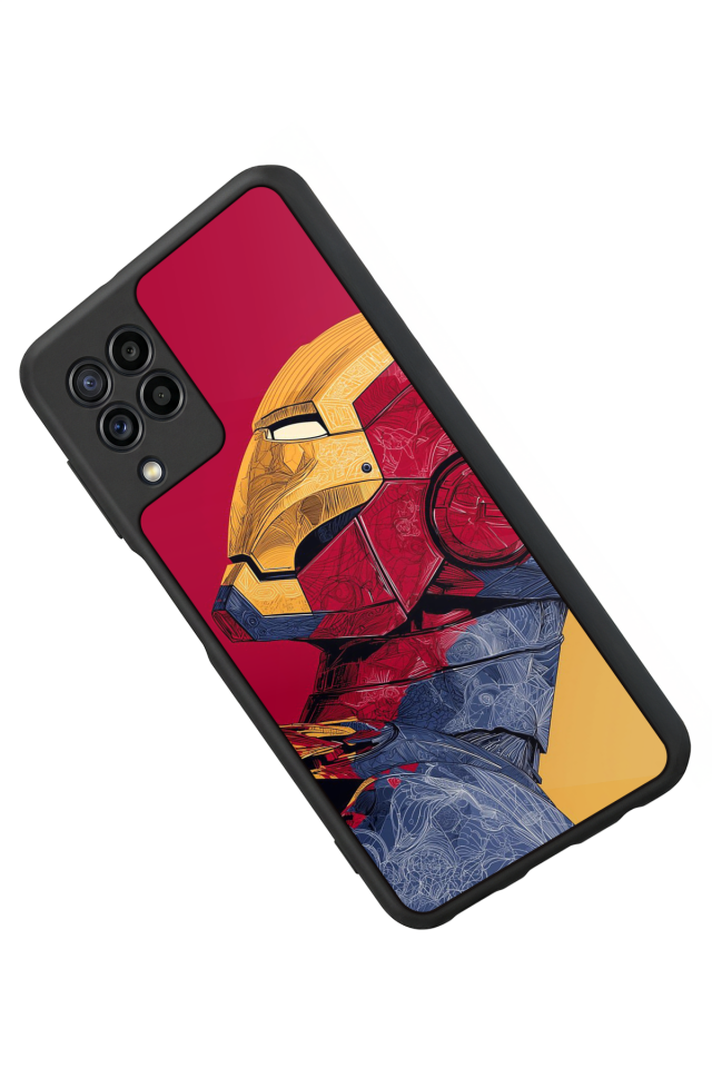 Samsung Galaxy M32 Uyumlu  Iron Man ( Demir Adam ) Tasarımlı Glossy Premium Kılıf