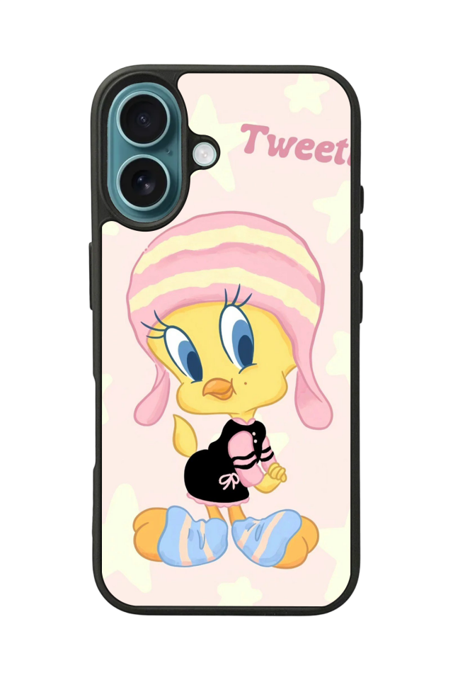 iPhone 16 Plus Uyumlu Tweety Tasarımlı Glossy Premium Kılıf