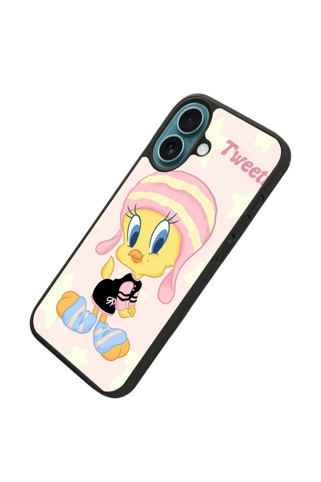 iPhone 16 Plus Uyumlu Tweety Tasarımlı Glossy Premium Kılıf