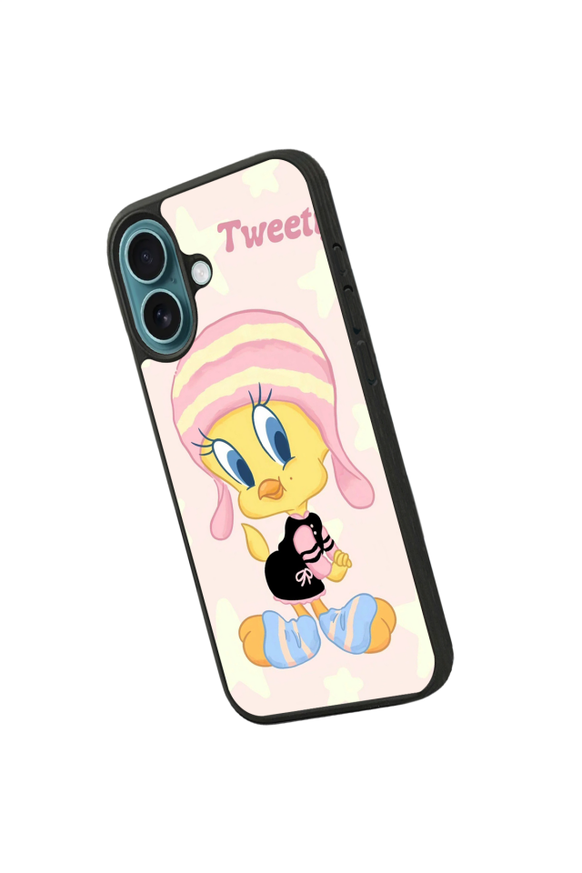 iPhone 16 Plus Uyumlu Tweety Tasarımlı Glossy Premium Kılıf