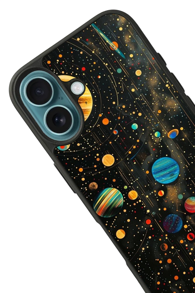 iPhone 16 Uyumlu Uzay Tasarımlı Glossy Premium Kılıf