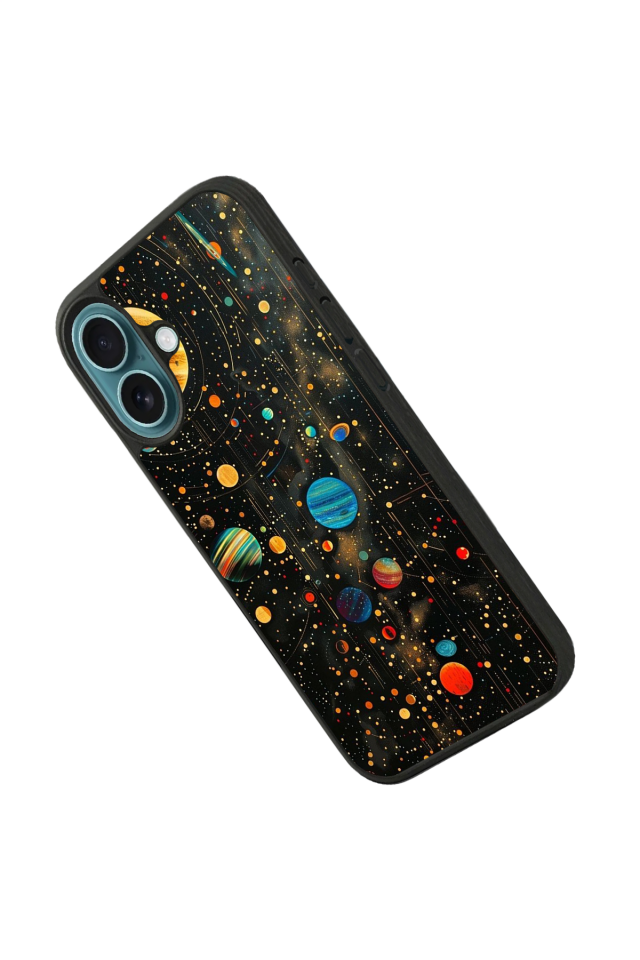 iPhone 16 Uyumlu Uzay Tasarımlı Glossy Premium Kılıf