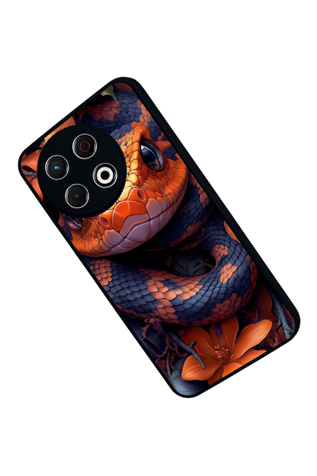 Tecno Spark 30 Pro Uyumlu Yılan Tasarımlı Glossy Premium Kılıf