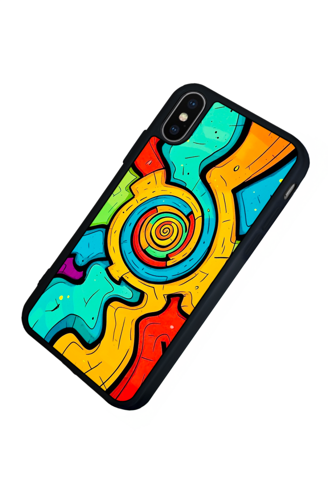 iPhone XS Max Uyumlu Abstract Tasarımlı Glossy Premium Kılıf