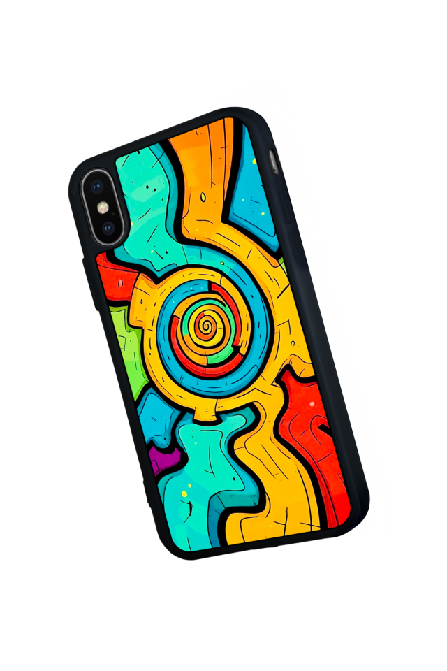 iPhone XS Max Uyumlu Abstract Tasarımlı Glossy Premium Kılıf