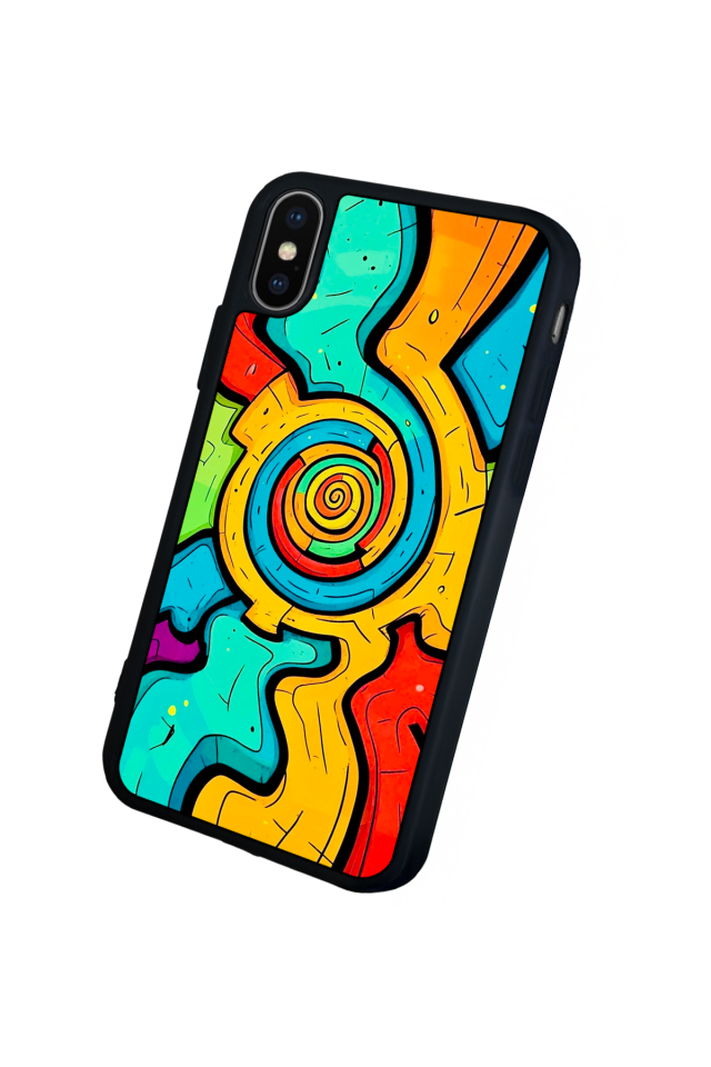 iPhone XS Max Uyumlu Abstract Tasarımlı Glossy Premium Kılıf