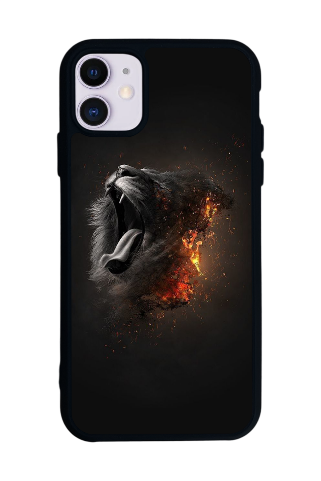 iPhone 11 Uyumlu Aslan Tasarımlı Glossy Premium Kılıf
