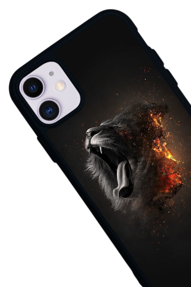 iPhone 11 Uyumlu Aslan Tasarımlı Glossy Premium Kılıf