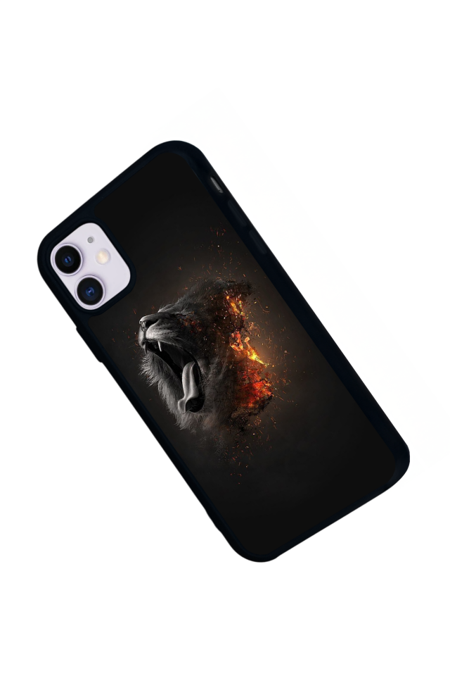iPhone 11 Uyumlu Aslan Tasarımlı Glossy Premium Kılıf