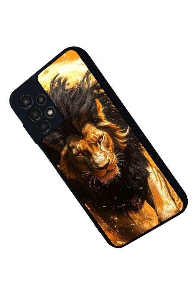 Samsung Galaxy A13 Uyumlu Aslan Tasarımlı Glossy Premium Kılıf