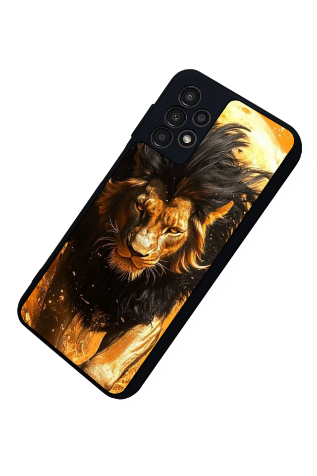 Samsung Galaxy A13 Uyumlu Aslan Tasarımlı Glossy Premium Kılıf