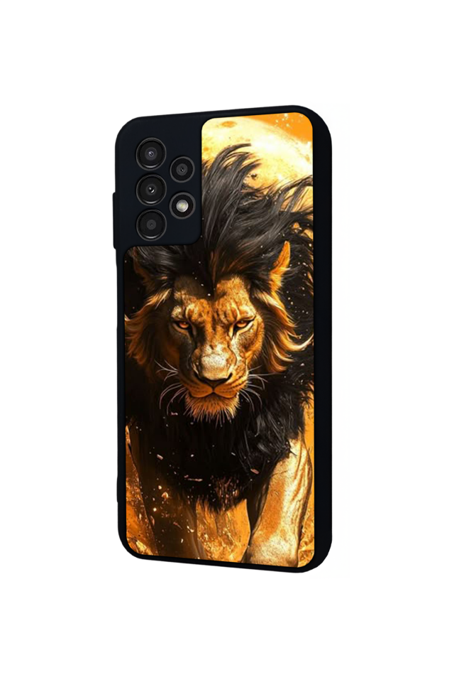 Samsung Galaxy A13 Uyumlu Aslan Tasarımlı Glossy Premium Kılıf