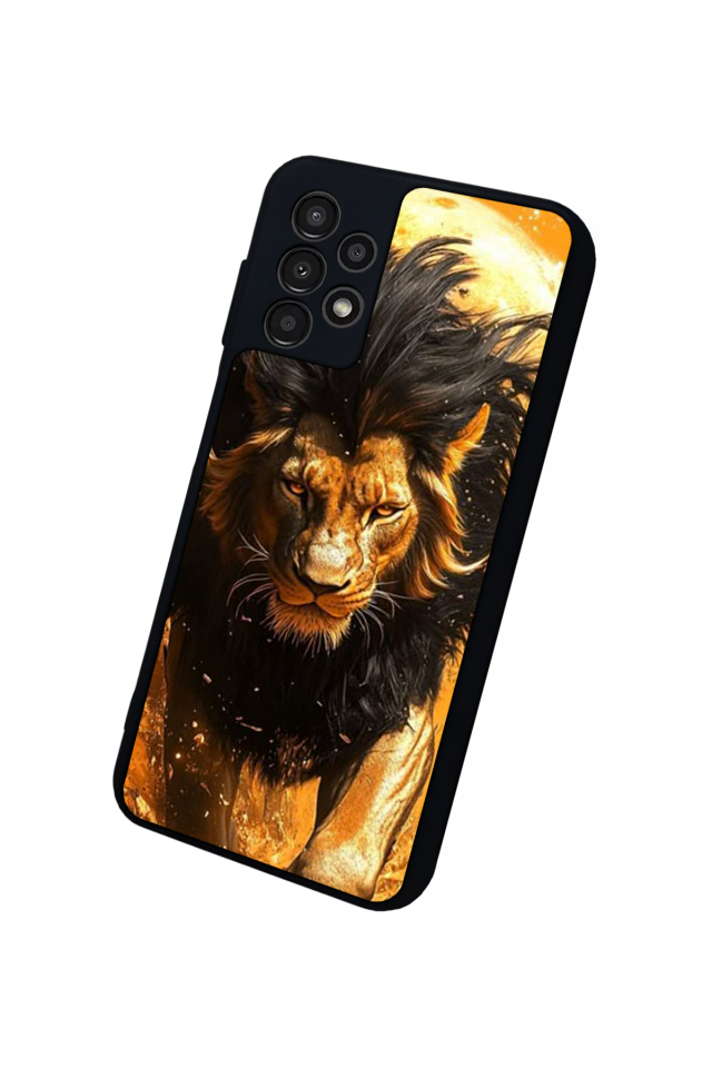 Samsung Galaxy A13 Uyumlu Aslan Tasarımlı Glossy Premium Kılıf