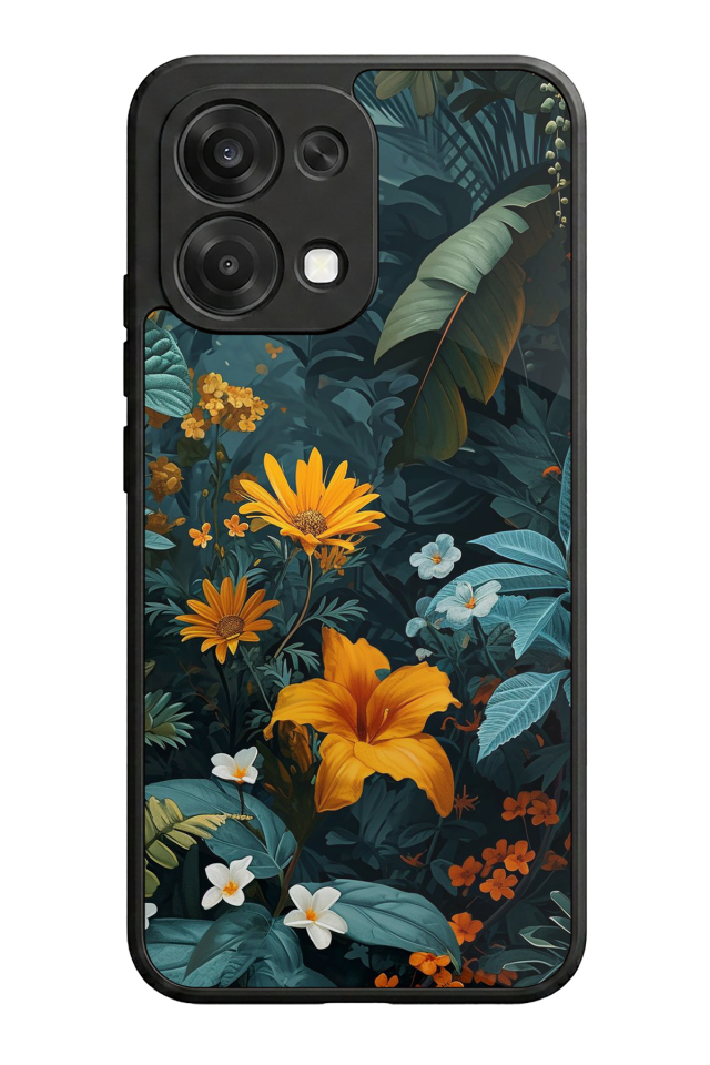 Oppo A6 Pro Uyumlu Botanik Tasarımlı Glossy Premium Kılıf