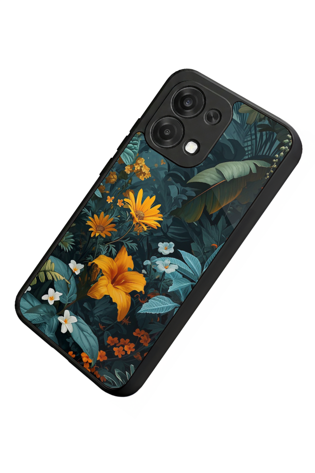 Oppo A6 Pro Uyumlu Botanik Tasarımlı Glossy Premium Kılıf