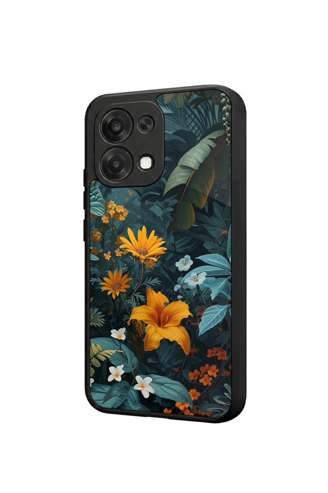 Oppo A6 Pro Uyumlu Botanik Tasarımlı Glossy Premium Kılıf
