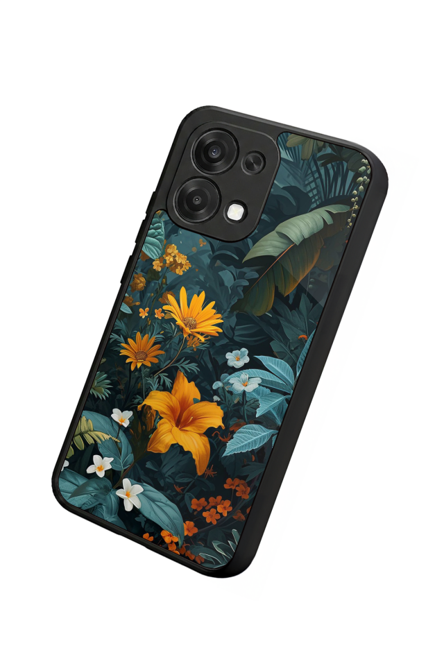Oppo A6 Pro Uyumlu Botanik Tasarımlı Glossy Premium Kılıf