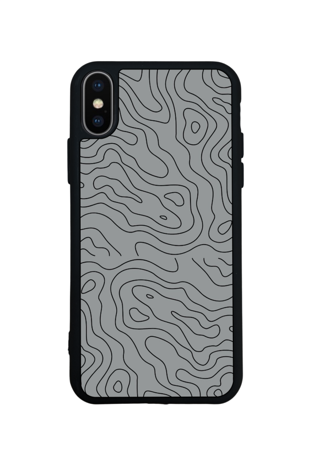 iPhone X/ XS Uyumlu Çizgi Sanatı Tasarımlı Glossy Premium Kılıf