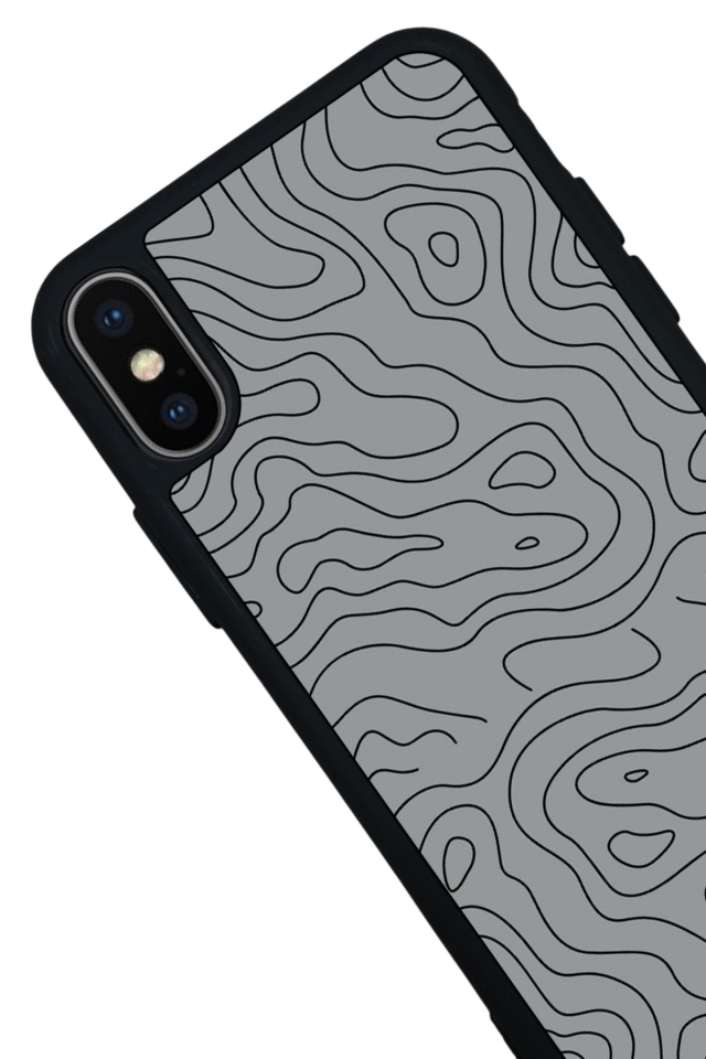 iPhone X/ XS Uyumlu Çizgi Sanatı Tasarımlı Glossy Premium Kılıf