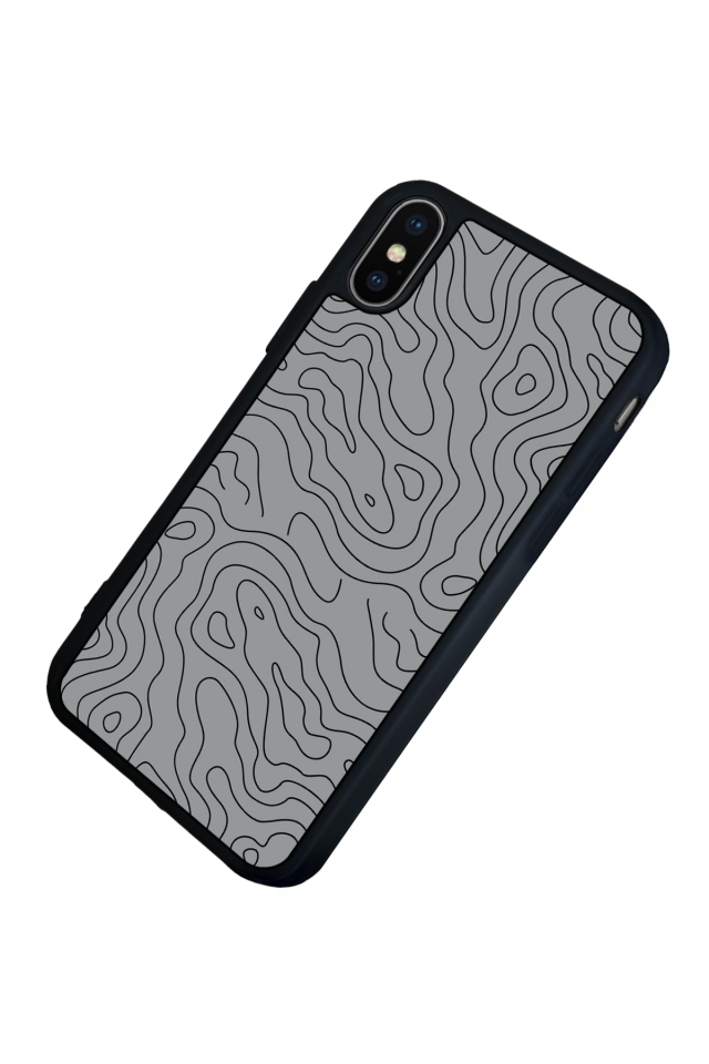 iPhone X/ XS Uyumlu Çizgi Sanatı Tasarımlı Glossy Premium Kılıf