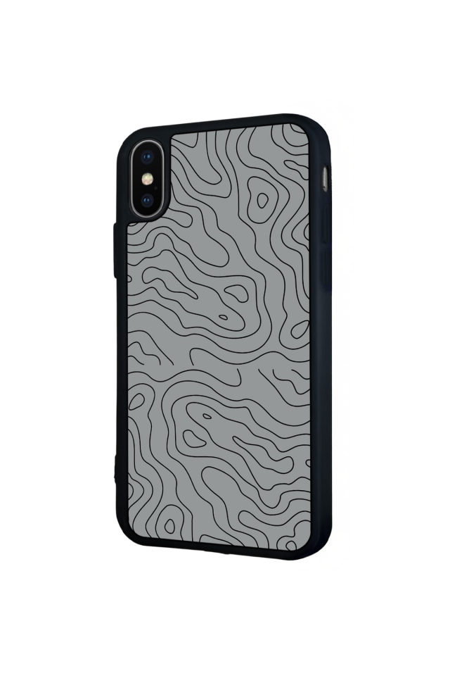 iPhone X/ XS Uyumlu Çizgi Sanatı Tasarımlı Glossy Premium Kılıf