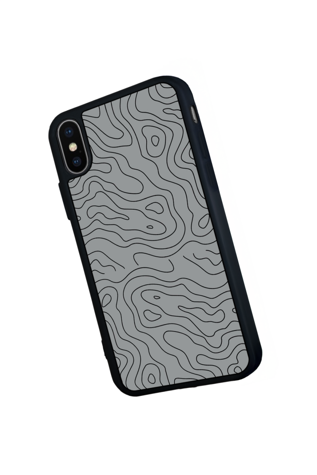 iPhone X/ XS Uyumlu Çizgi Sanatı Tasarımlı Glossy Premium Kılıf