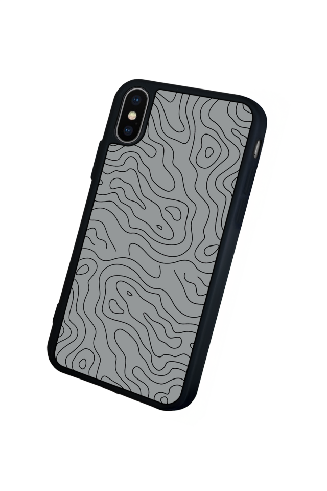 iPhone X/ XS Uyumlu Çizgi Sanatı Tasarımlı Glossy Premium Kılıf