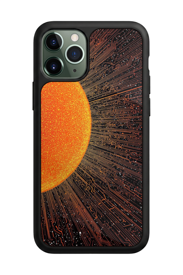 iPhone 11 Pro Max Uyumlu Güneş Tasarımlı Glossy Premium Kılıf