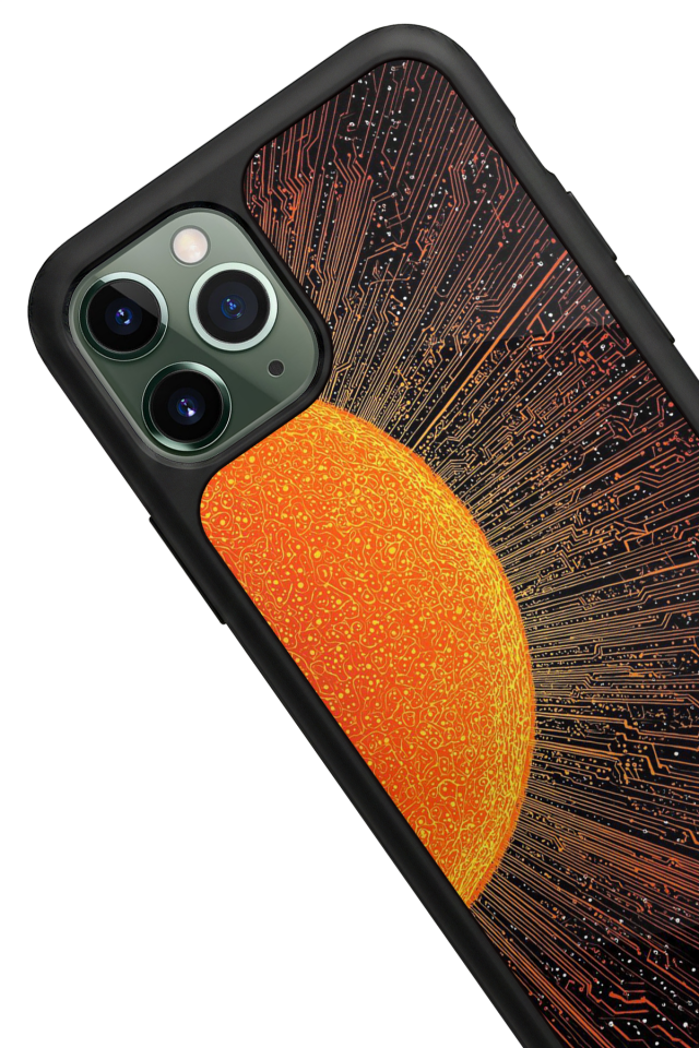iPhone 11 Pro Max Uyumlu Güneş Tasarımlı Glossy Premium Kılıf